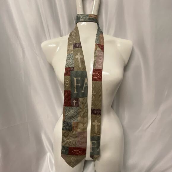 Eagles Wings Tie Faith Hope Cross Christian  100% Silk Neck Christ 61x 3.75 - Picture 1 of 5